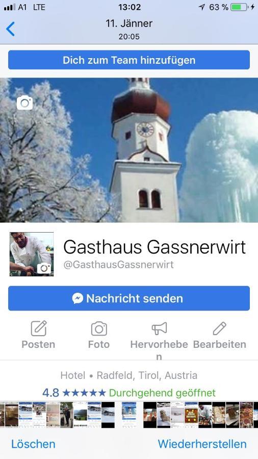 Gassnerwirt Radfeld Hotell Exteriör bild